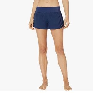 Nike Navy Swim Shorts Solid Element Mid rise Board Shorts Women’s Swim Bottom